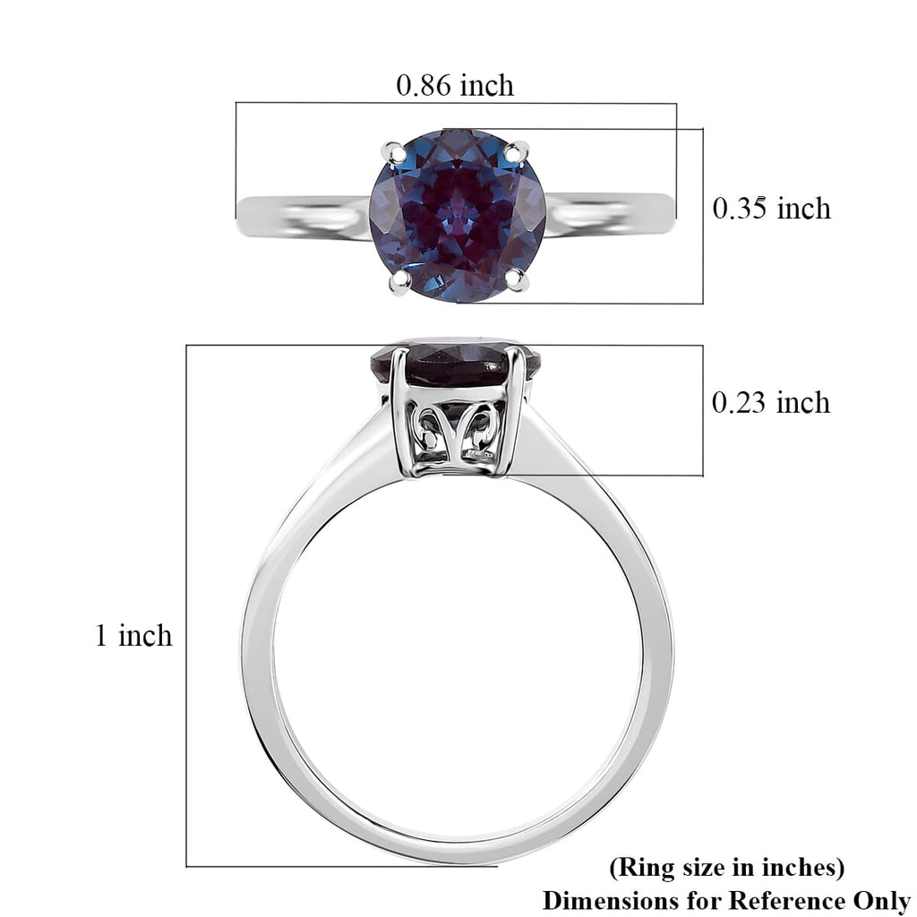 LUXURIANT 9K White Gold AGI Certified AAA Lab Grown Alexandrite Solitaire Ring 2.14 Ct._8112167_5