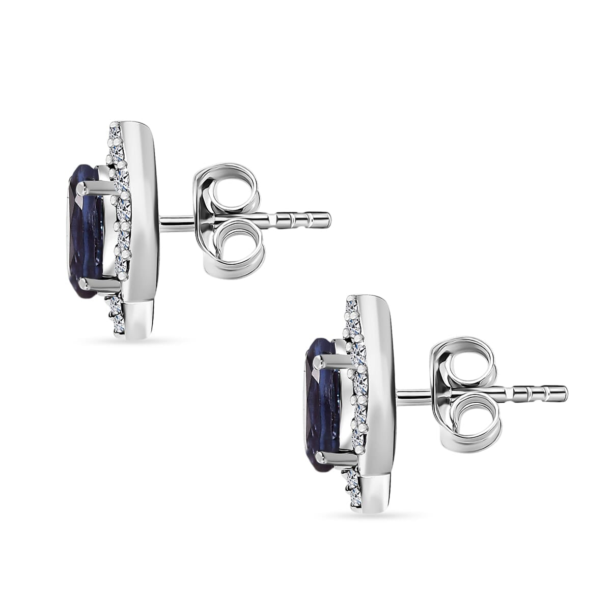LUXURIANT AGI Certified 3.7 Ct. AAA Lab Grown Alexandrite, Lab Grown Diamond VS E-F Halo Earring with Push Back in 9K White Gold 8112460 4