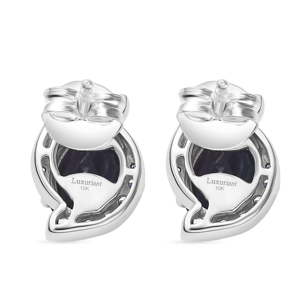 Luxuriant 10K White Gold AAA Lab Grown Alexandrite, Lab Grown Diamond GH, SI Fancy Earring, Gold Wt.2.49 Gms  3.718  Ct._8112460_4
