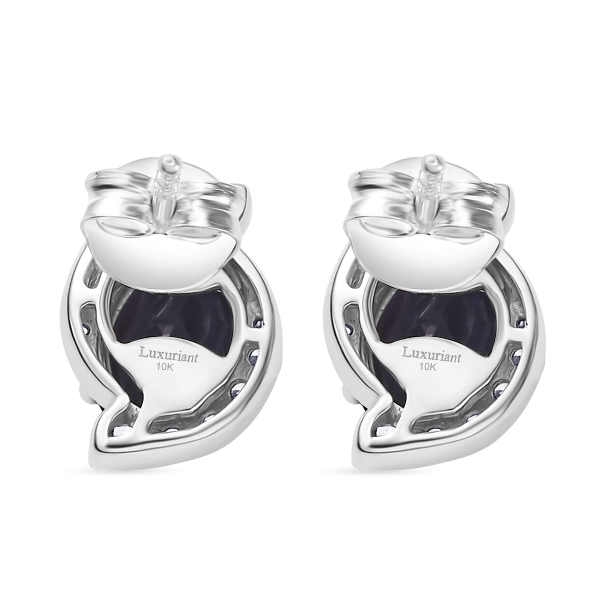 LUXURIANT AGI Certified 3.7 Ct. AAA Lab Grown Alexandrite, Lab Grown Diamond VS E-F Halo Earring with Push Back in 9K White Gold 8112460 5