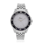 GENOA TIME V2 Miyota 2035 Japan Movt. 3ATM Water Resistant White Dial Mens Watch with Silver Colour Stainless Steel Strap and Black Bezel_8114202