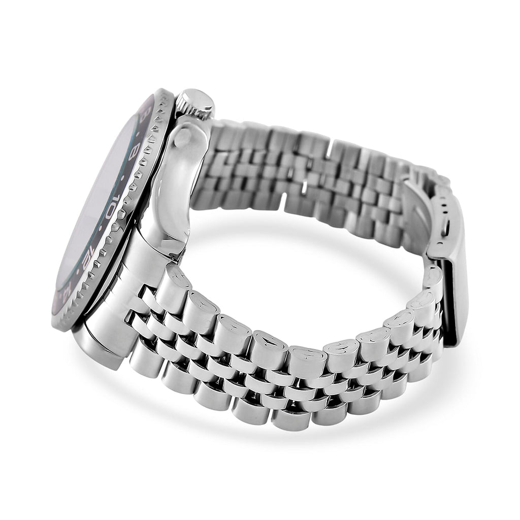 GENOA TIME V2 Miyota 2035 Japan Movt. 3ATM Water Resistant White Dial Mens Watch with Silver Colour Stainless Steel Strap and Black Bezel_8114202_5