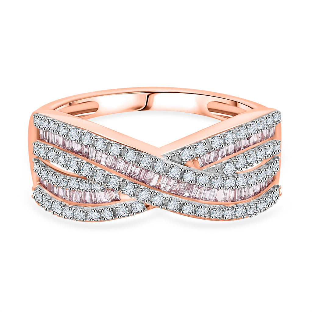 9K Rose Gold SGL Certified Pink Diamond and White Diamond Ring 0.50 Ct._8114294