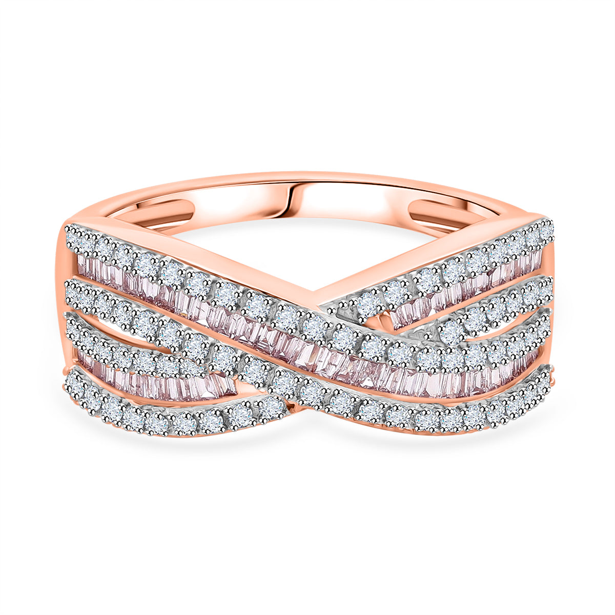 9K Rose Gold SGL Certified Pink Diamond and White Diamond Ring 0.50 Ct. 8114294 0