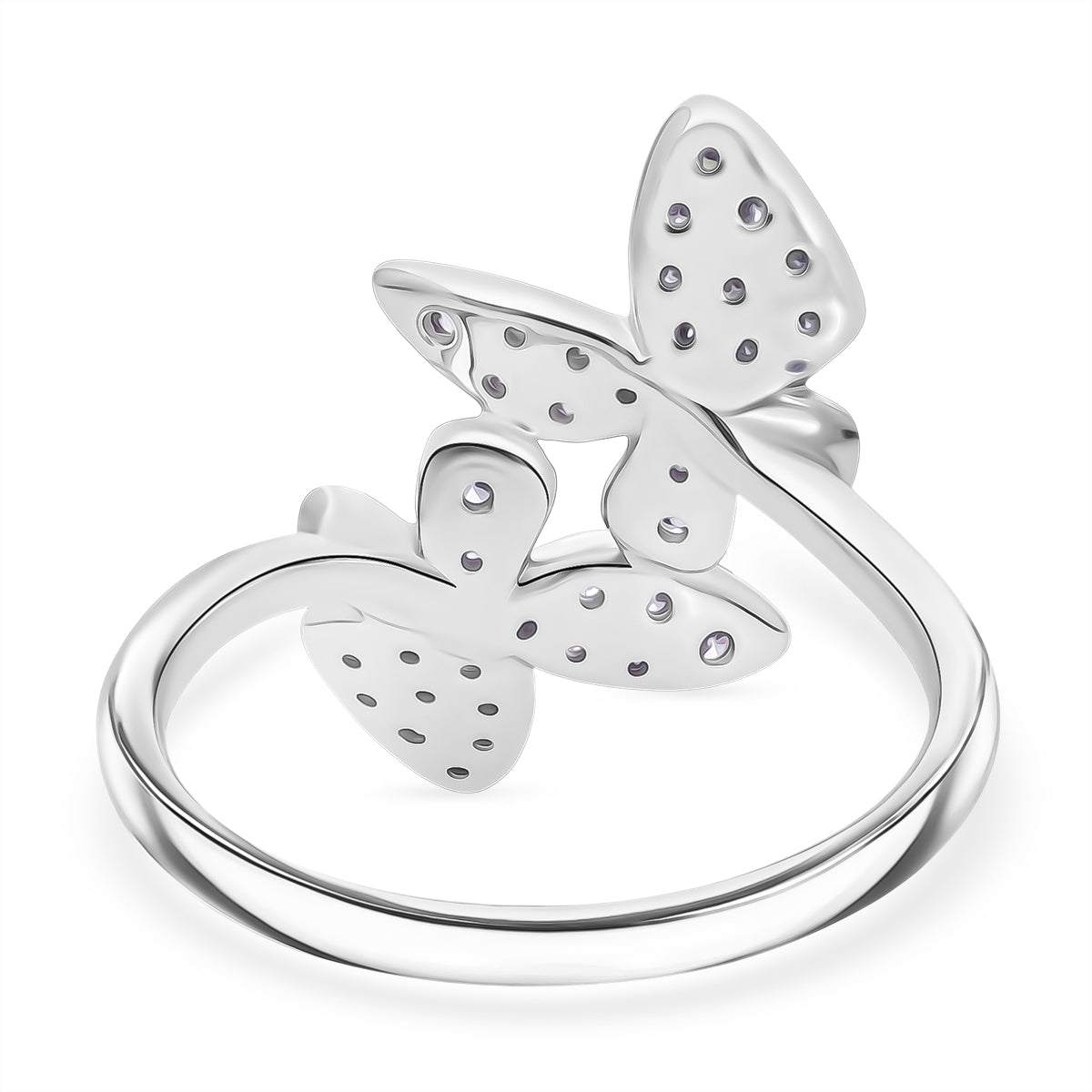 LUXURIANT Lab Grown Diamond Ring in Rhodium Overlay Sterling Silver 0.5 Ct. 8114327 4