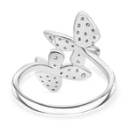 Luxuriant - Lab Grown Diamond Butterfly Ring in Rhodium Overlay Sterling Silver 0.50 Ct._8114327_3