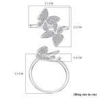 Luxuriant - Lab Grown Diamond Butterfly Ring in Rhodium Overlay Sterling Silver 0.50 Ct._8114327_4