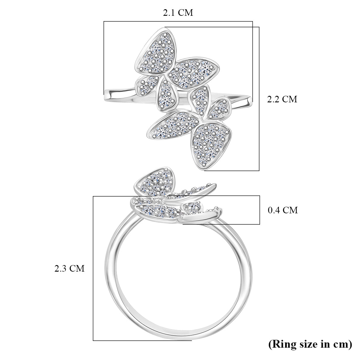 LUXURIANT Lab Grown Diamond Ring in Rhodium Overlay Sterling Silver 0.5 Ct. 8114327 5