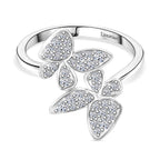 Luxuriant - Lab Grown Diamond Butterfly Ring in Rhodium Overlay Sterling Silver 0.50 Ct._8114333
