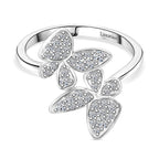 Luxuriant - Lab Grown Diamond Butterfly Ring in Rhodium Overlay Sterling Silver 0.50 Ct._8114334