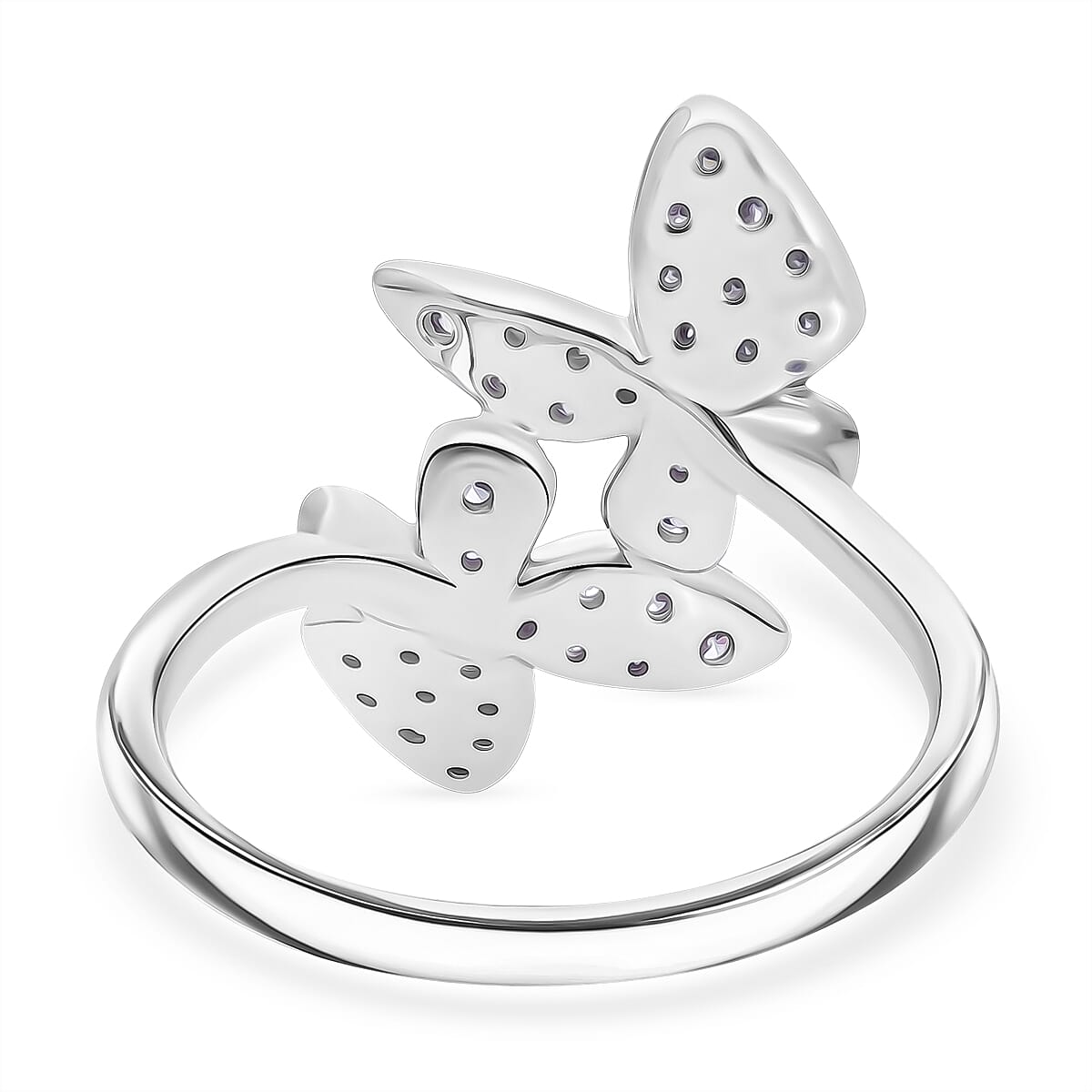 LUXURIANT Lab Grown Diamond Ring in Rhodium Overlay Sterling Silver 0.5 Ct. 8114334 4