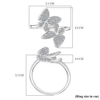 Luxuriant - Lab Grown Diamond Butterfly Ring in Rhodium Overlay Sterling Silver 0.50 Ct._8114334_4