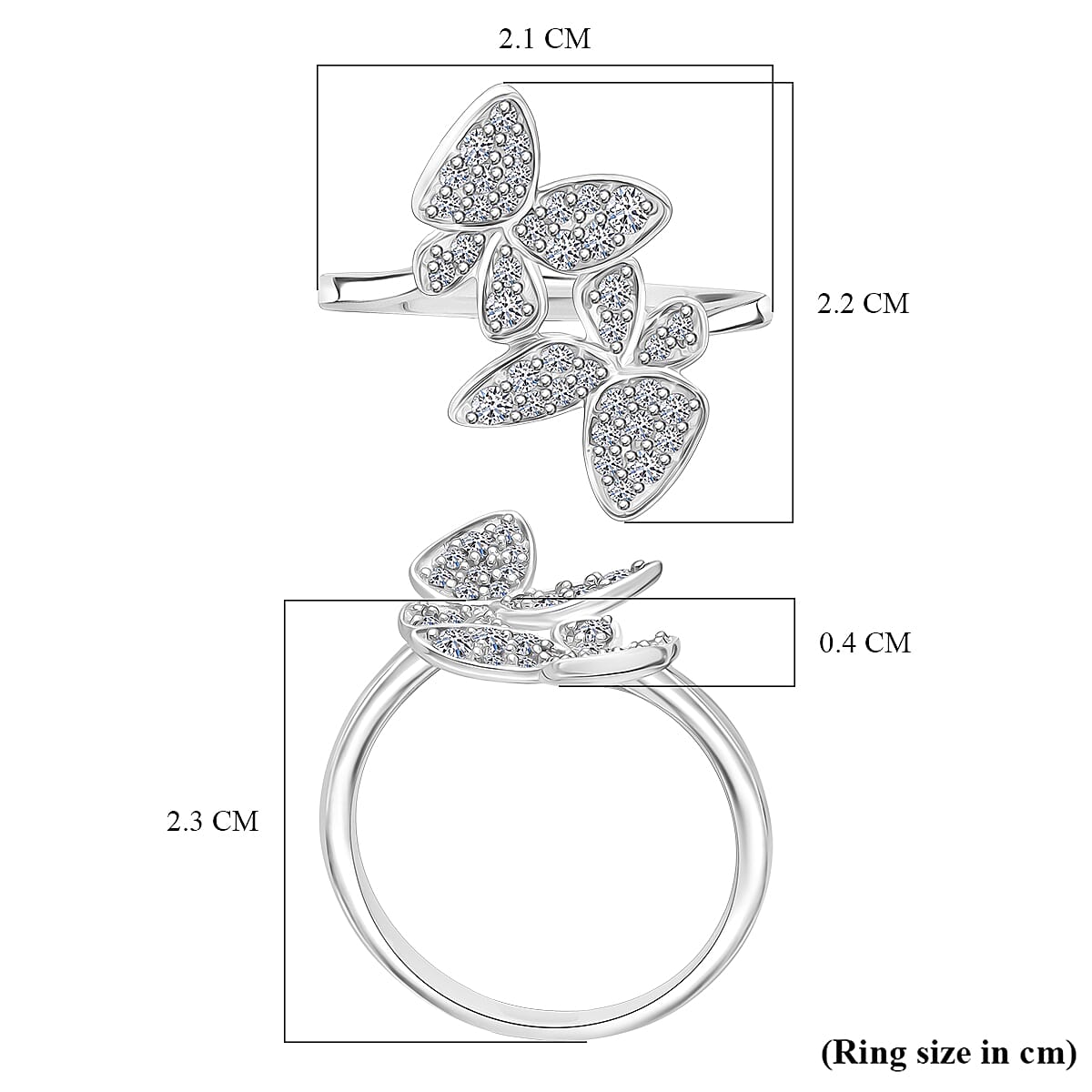 LUXURIANT Lab Grown Diamond Ring in Rhodium Overlay Sterling Silver 0.5 Ct. 8114334 5