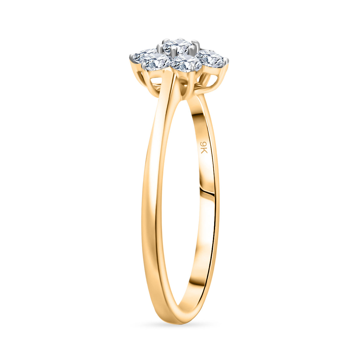 LUXURIANT 0.5 Ct. Lab Grown Diamond Floral Ring in 9K Yellow Gold (SI/GH) 8114391 3