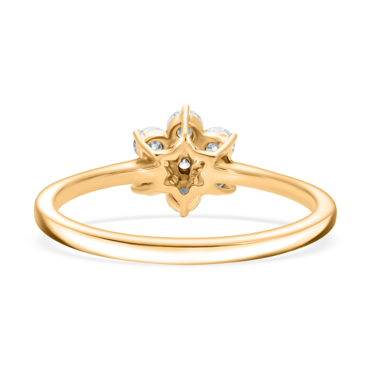 LUXURIANT 0.5 Ct. Lab Grown Diamond Floral Ring in 9K Yellow Gold (SI/GH) 8114391 4