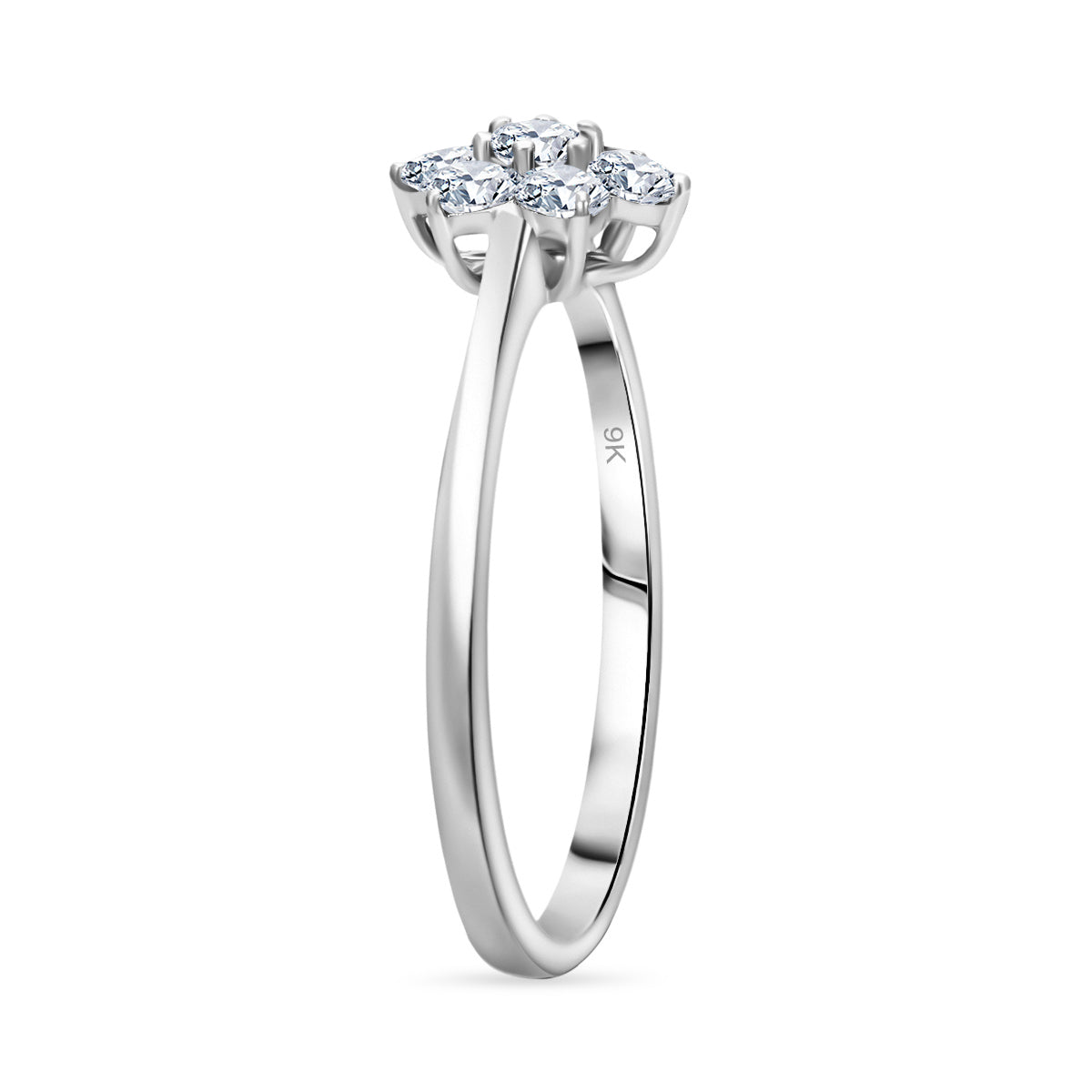 LUXURIANT 0.5 Ct. Lab Grown Diamond Floral Ring in 9K White Gold (SI/GH) 8114405 3
