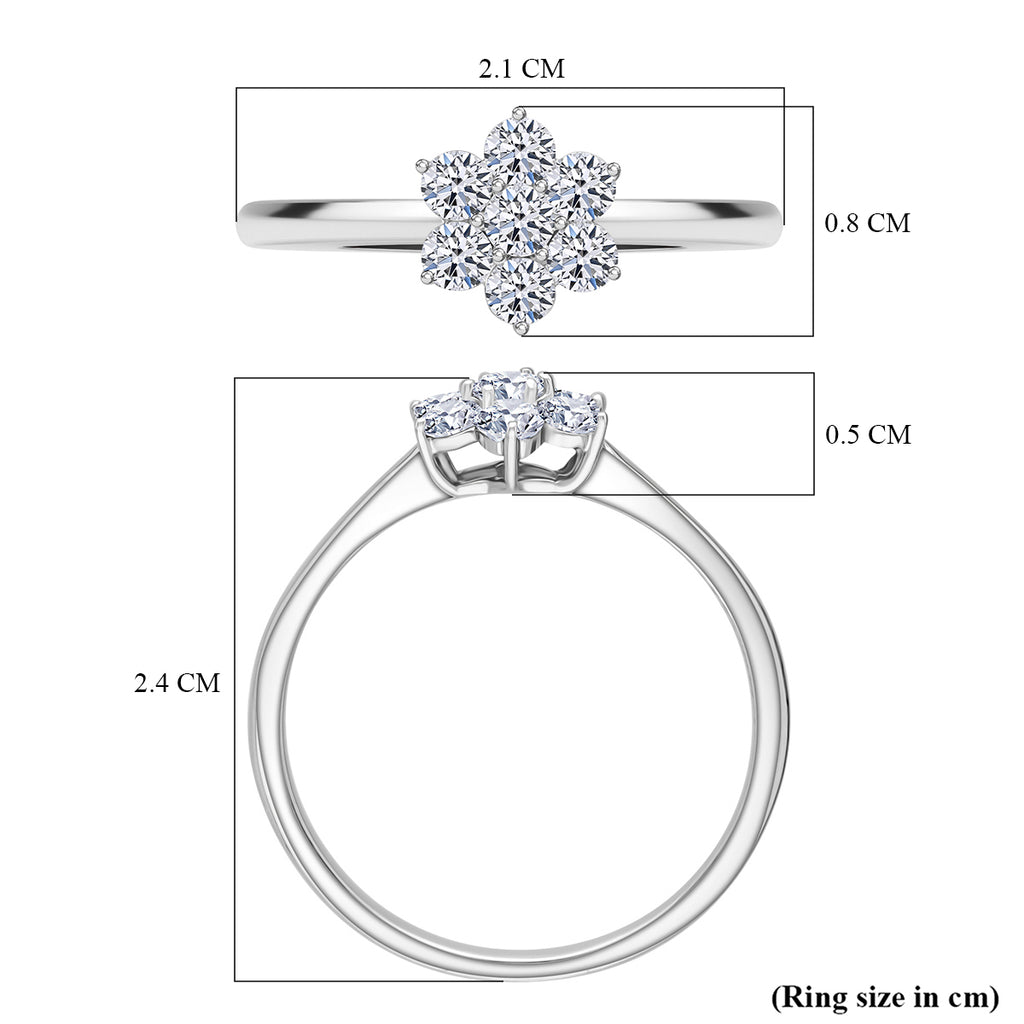 Luxuriant - 9K White Gold Lab Grown Diamond (SI/G-H) Floral Ring 0.50 Ct._8114405_4