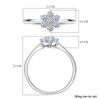 Luxuriant - 9K White Gold Lab Grown Diamond (SI/G-H) Floral Ring 0.50 Ct._8114405_4