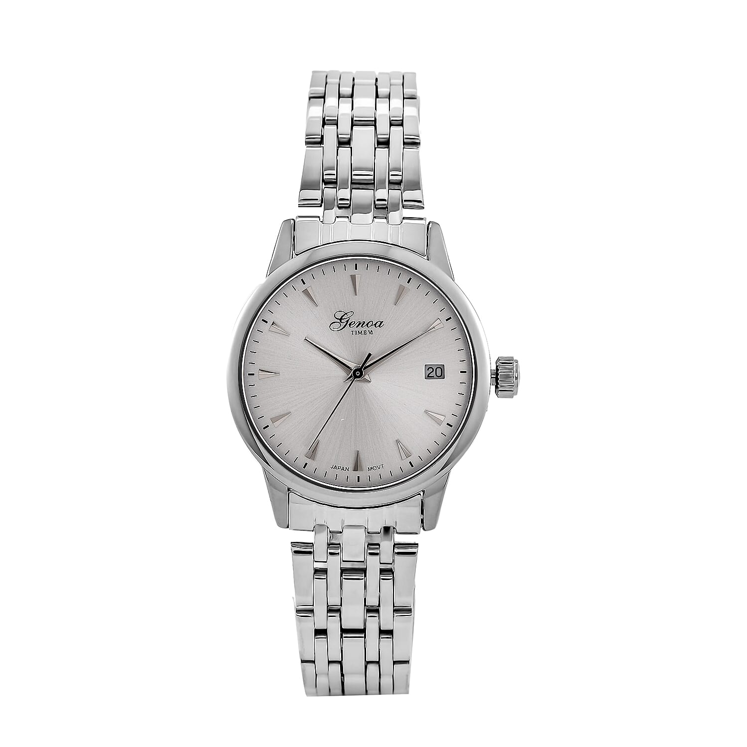 GENOA TIME V2 Miyota GM12 Japan Movt. 3ATM Water Resistant White Dial Men's Watch with Silver Colour Stainless Steel Strap V32517539 0