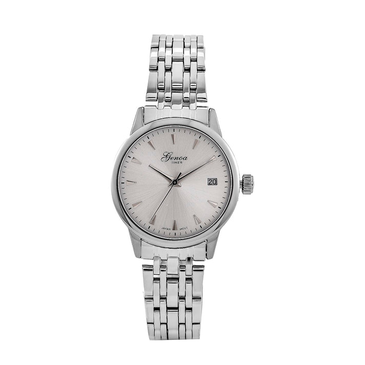 GENOA TIME V2 Miyota GM12 Japan Movt. 3ATM Water Resistant White Dial Men's Watch with Silver Colour Stainless Steel Strap 8114429 1