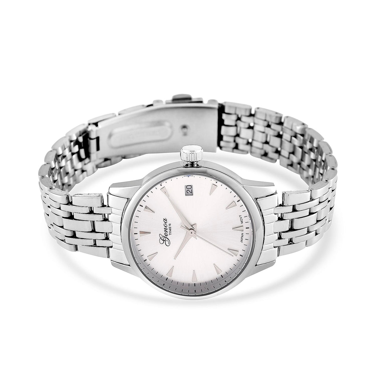GENOA TIME V2 Miyota GM12 Japan Movt. 3ATM Water Resistant White Dial Men's Watch with Silver Colour Stainless Steel Strap V32517539 5