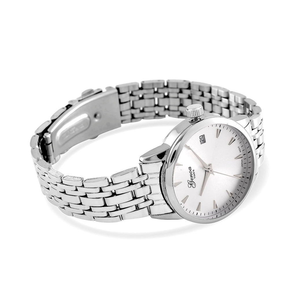 GENOA TIME V2 Miyota GM12 Japan Movt. 3ATM Water Resistant White Dial Mens Watch with Silver Colour Stainless Steel Strap_8114429_5