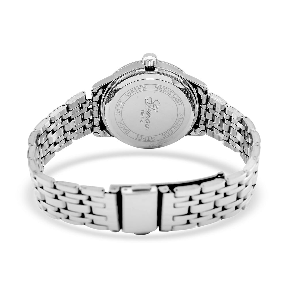 GENOA TIME V2 Miyota GM12 Japan Movt. 3ATM Water Resistant White Dial Mens Watch with Silver Colour Stainless Steel Strap_8114429_6