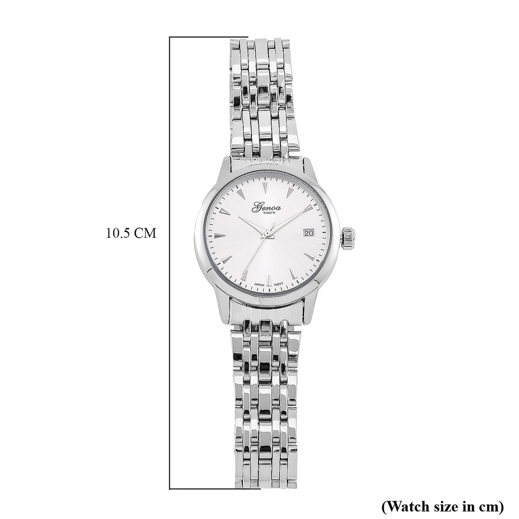 GENOA TIME V2 Miyota GM12 Japan Movt. 3ATM Water Resistant White Dial Mens Watch with Silver Colour Stainless Steel Strap_8114429_7