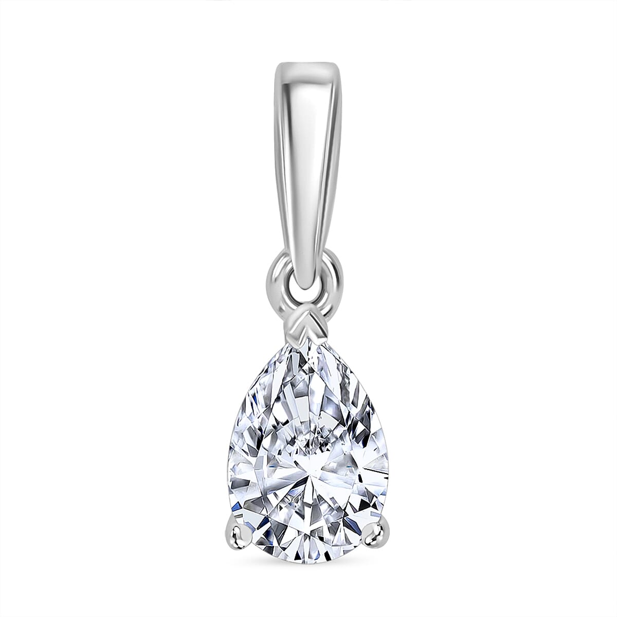 LUXURIANT 950 Platinum SGL Certified Pear Cut Lab Grown Diamond (VS/E-F) Pendant 0.50 Ct. 8114431 0