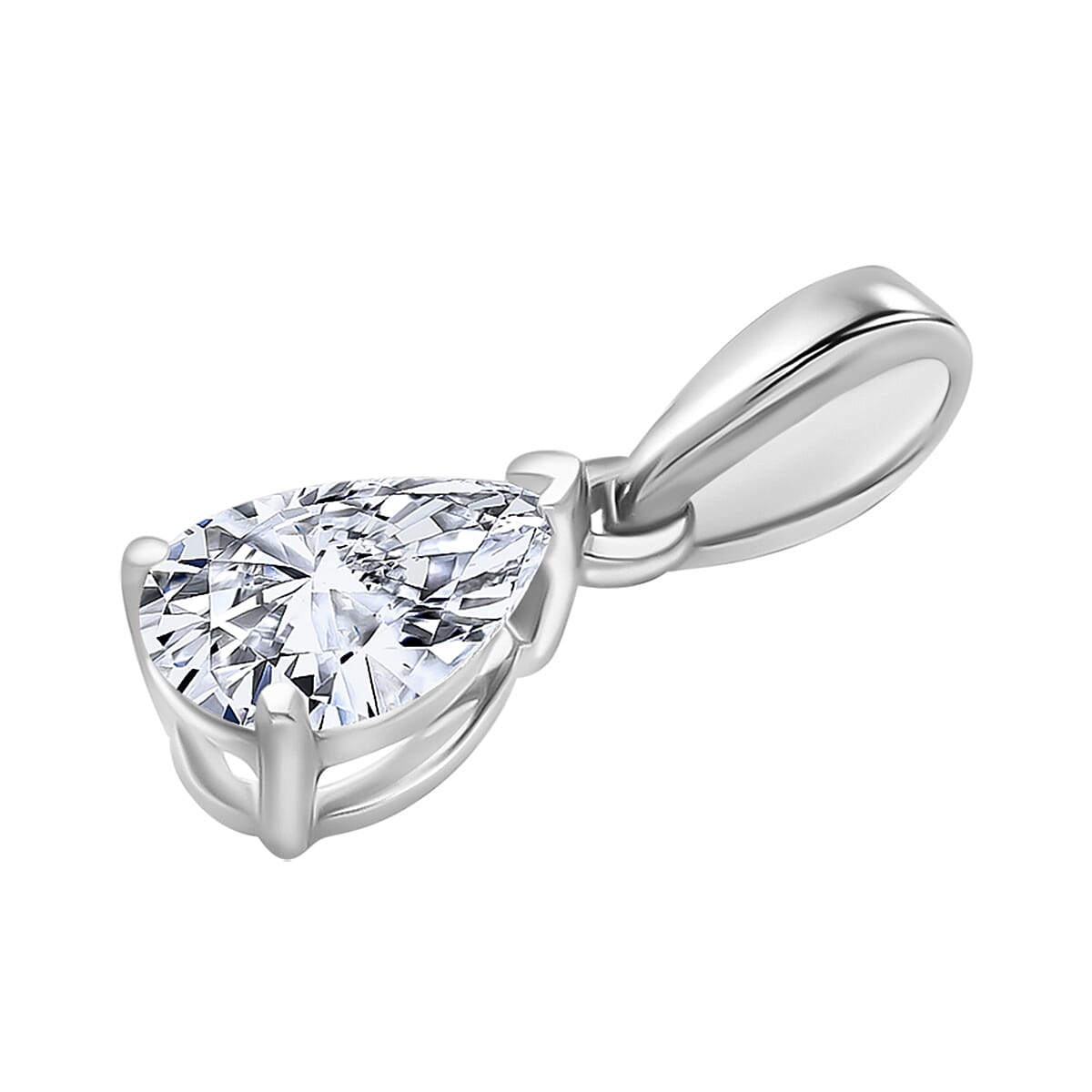 LUXURIANT 950 Platinum SGL Certified Pear Cut Lab Grown Diamond (VS/E-F) Pendant 0.50 Ct. 8114431 3