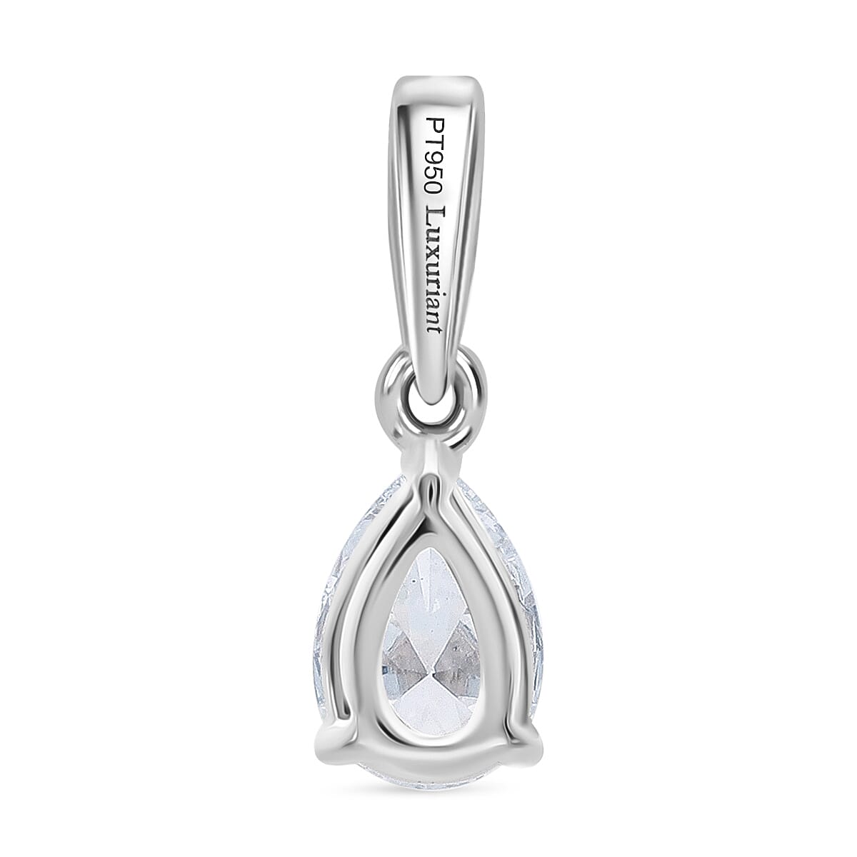LUXURIANT 950 Platinum SGL Certified Pear Cut Lab Grown Diamond (VS/E-F) Pendant 0.50 Ct. 8114431 4
