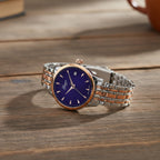 CLASSIC GENOA TIME V2 Miyota GM12 Japan Movt. 3ATM Water Resistant Blue Dial Watch with Silver and Rose Gold Colour Stainless Steel Strap_8114435_1