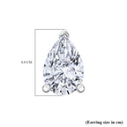 Luxuriant Diamond 950 Platinum SGL Certified Pear Cut Lab Grown Diamond (VS-E-F) Stud Earring with Screw Back 1.00 Ct.
