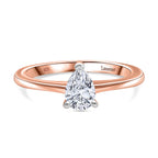 Luxuriant Pear Cut Lab Grown Diamond (VS/EF) Ring in Vermeil Rose Gold Plated Sterling Silver 0.50 Ct._8114512