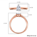 Luxuriant Pear Cut Lab Grown Diamond (VS/EF) Ring in Vermeil Rose Gold Plated Sterling Silver 0.50 Ct._8114512_4