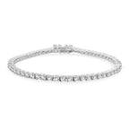 Luxuriant - Lab Grown Diamond SI/GH Bracelet (Size - 7.5) with GB Lock Box in Rhodium Overlay Sterling Silver 3.63 Ct_8114579