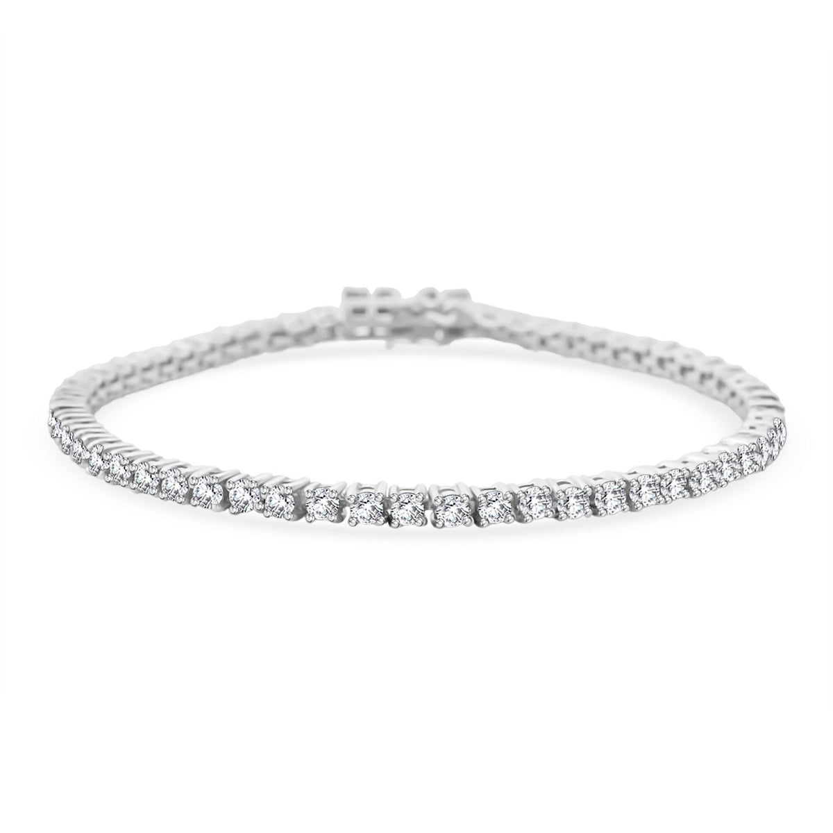 LUXURIANT 3.63 Ct Lab Grown Diamond Tennis Bracelet in Rhodium Overlay Sterling Silver 8 Inch 8114579 0