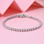 Luxuriant - Lab Grown Diamond SI/GH Bracelet (Size - 7.5) with GB Lock Box in Rhodium Overlay Sterling Silver 3.63 Ct_8114579_1