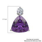 Luxuriant 10K White Gold AAA Lab Grown Color Change Sapphire, Lab Grown Diamond GH, SI Solitaire Stud Push Post Earring, Gold Wt.1.12 Gms  2.992  Ct._8114808_4