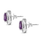 10K White Gold AAA Lab Grown Color Change Sapphire, Lab Grown Diamond GH, SI Solitaire Stud Push Post Earring, Gold Wt.2.67 Gms  3.496  Ct._8114927_3