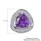 10K White Gold AAA Lab Grown Color Change Sapphire, Lab Grown Diamond GH, SI Solitaire Stud Push Post Earring, Gold Wt.2.67 Gms  3.496  Ct._8114927_4