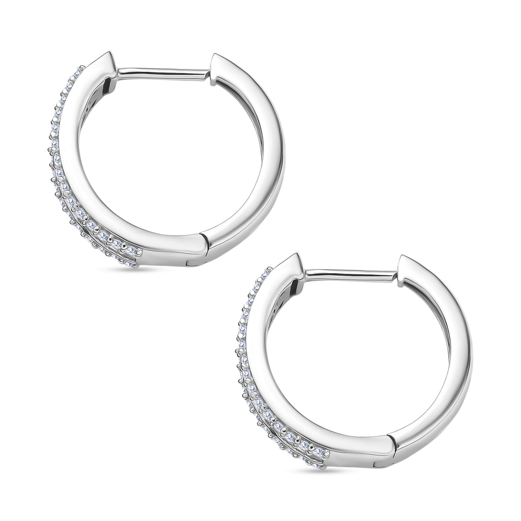 Luxuriant Lab Grown Diamond (SI/GH) Full Hoop Earring in Rhodium Overlay Sterling Silver 1.00 Ct._8116122_3