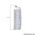 Luxuriant Lab Grown Diamond (SI/GH) Full Hoop Earring in Rhodium Overlay Sterling Silver 1.00 Ct._8116122_4
