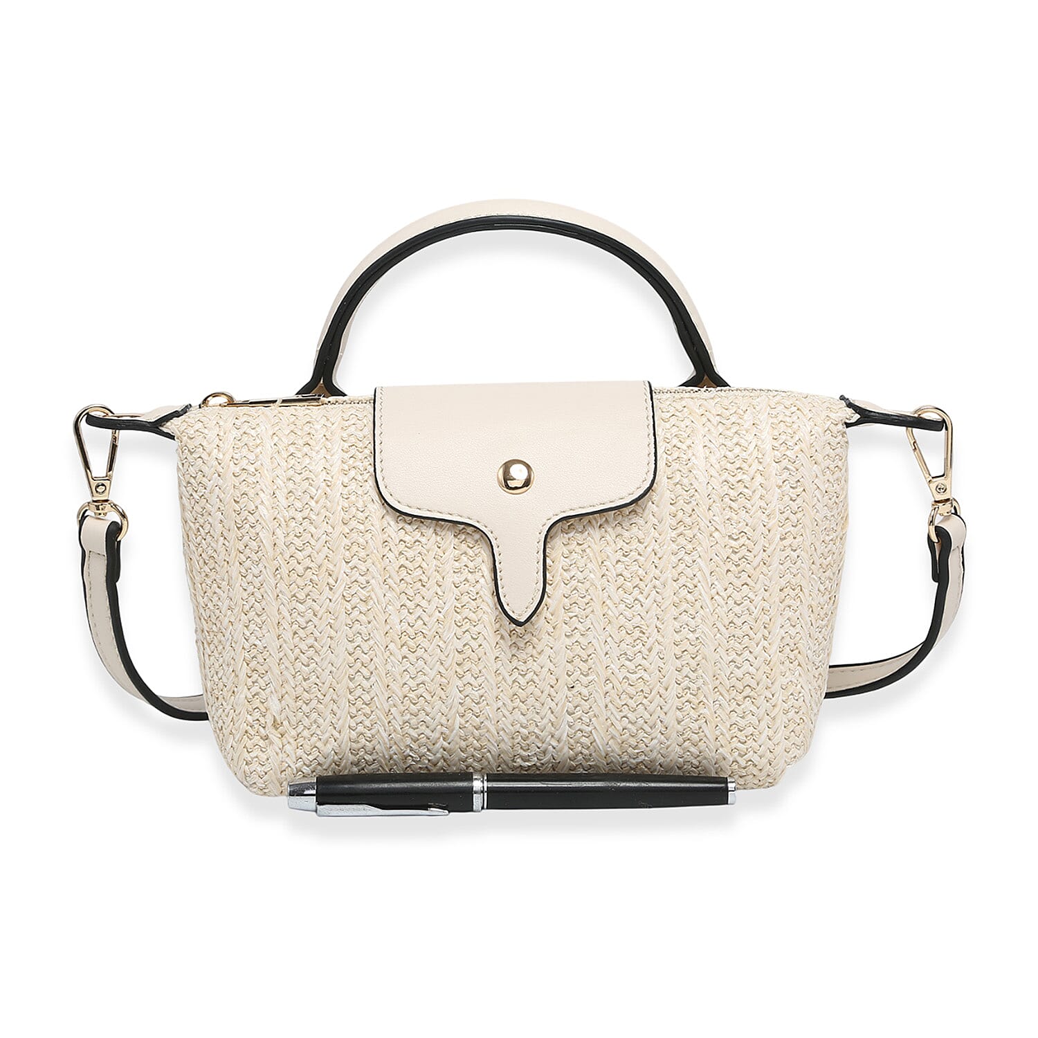 Crossbody Bag with Beige Accents - Beige V32537250 0