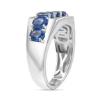 Kashmir Kyanite & White Zircon Ring in Rhodium Overlay Sterling Silver 3.73 Ct._8122671_3