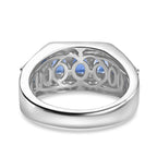 Kashmir Kyanite & White Zircon Ring in Rhodium Overlay Sterling Silver 3.73 Ct._8122671_4