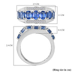 Kashmir Kyanite & White Zircon Ring in Rhodium Overlay Sterling Silver 3.73 Ct._8122671_5