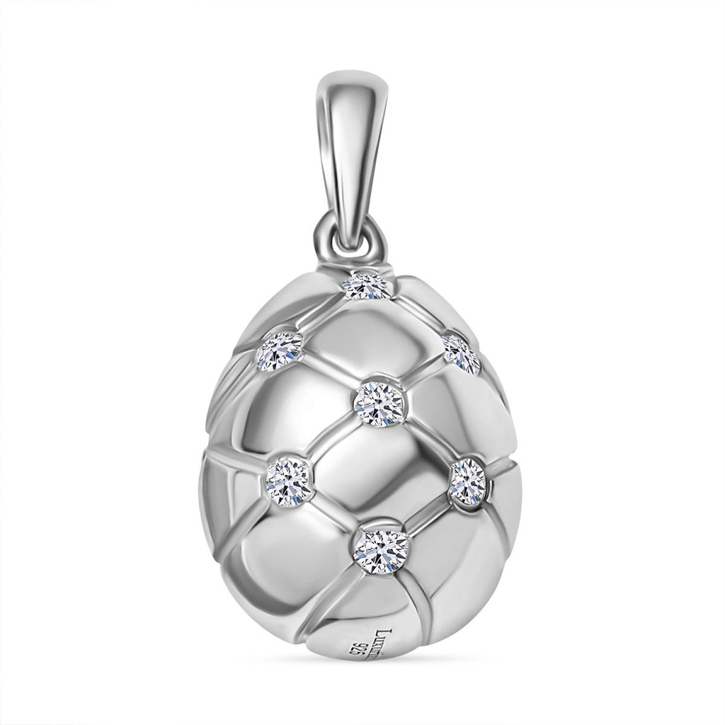Designer Inspired- Luxuriant Diamond Lab Grown Diamond (SI-G/H) Pendant in Rhodium Overlay Sterling Silver 0.35 Cts_8124393