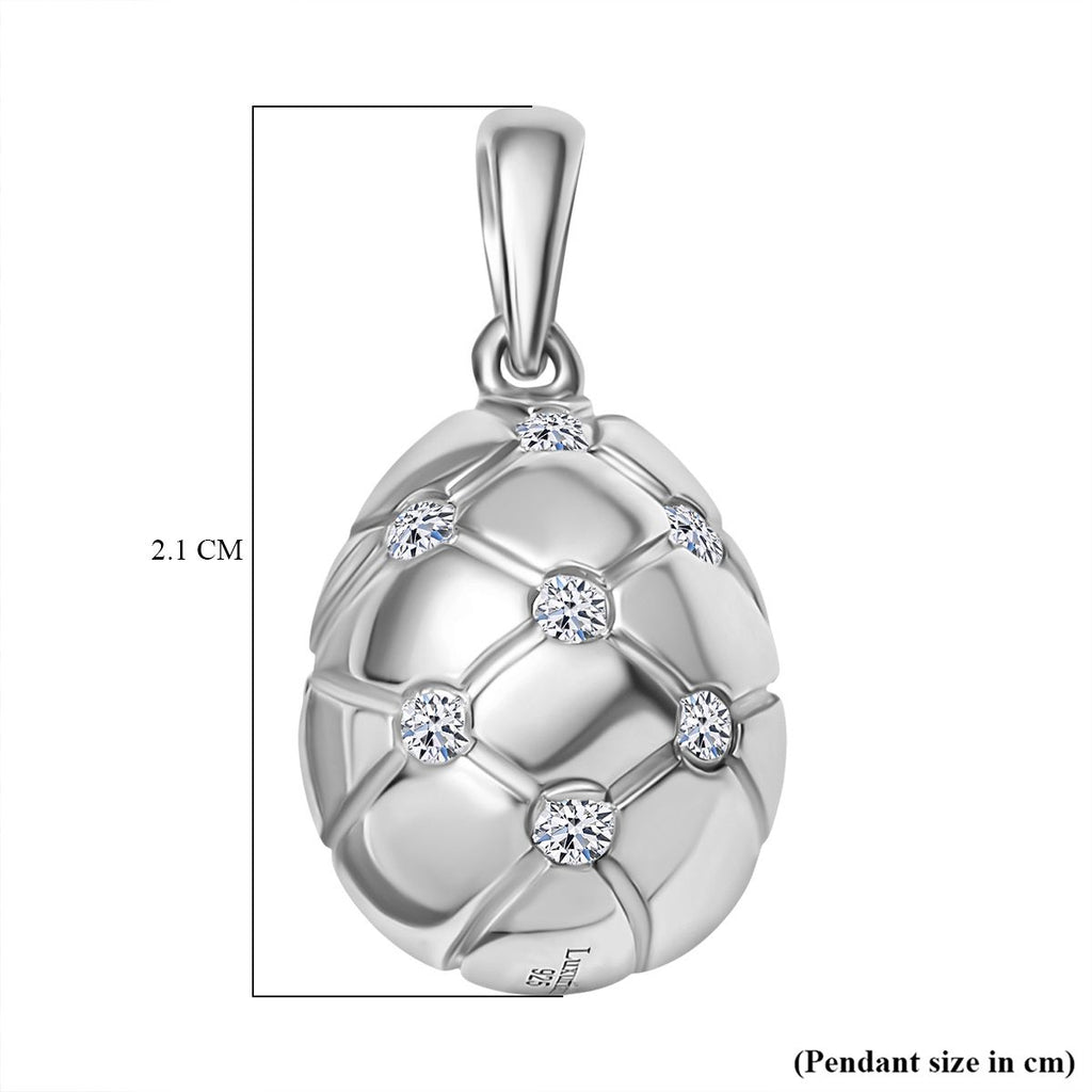 Designer Inspired- Luxuriant Diamond Lab Grown Diamond (SI-G/H) Pendant in Rhodium Overlay Sterling Silver 0.35 Cts_8124393_4