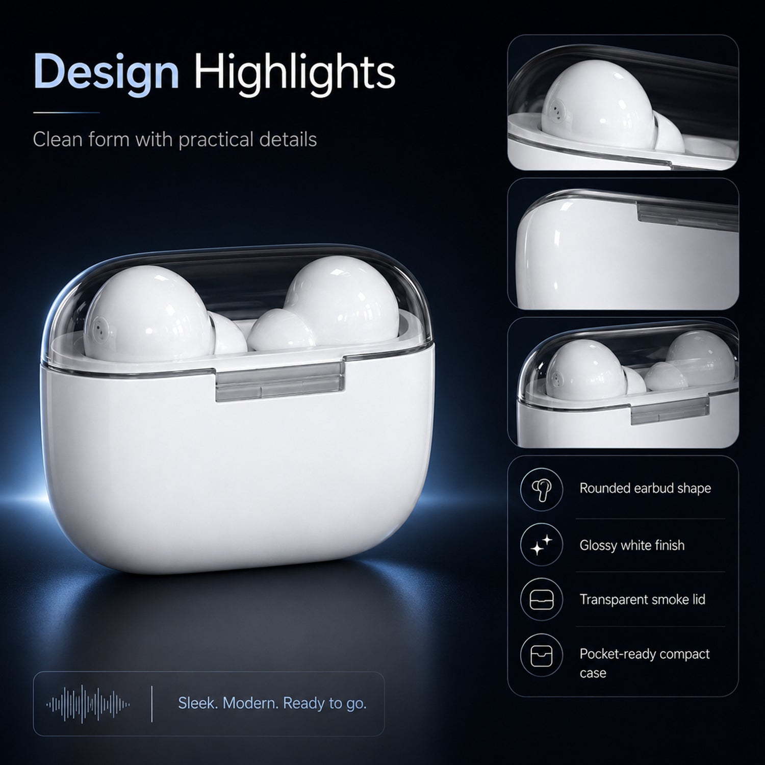 MIVO Wireless Earbuds - White V32353595 3